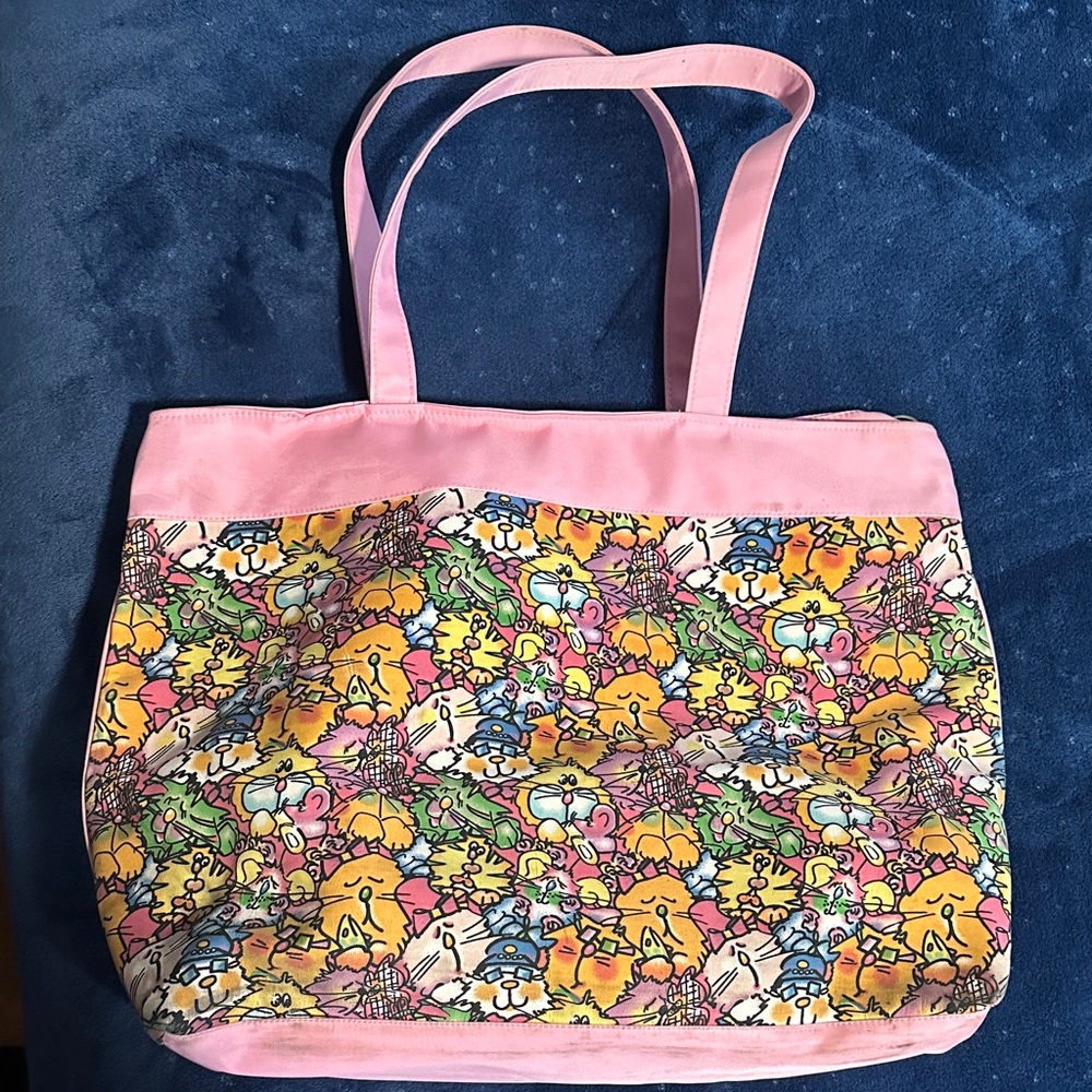 Colorful Funky Cat Tote Bag